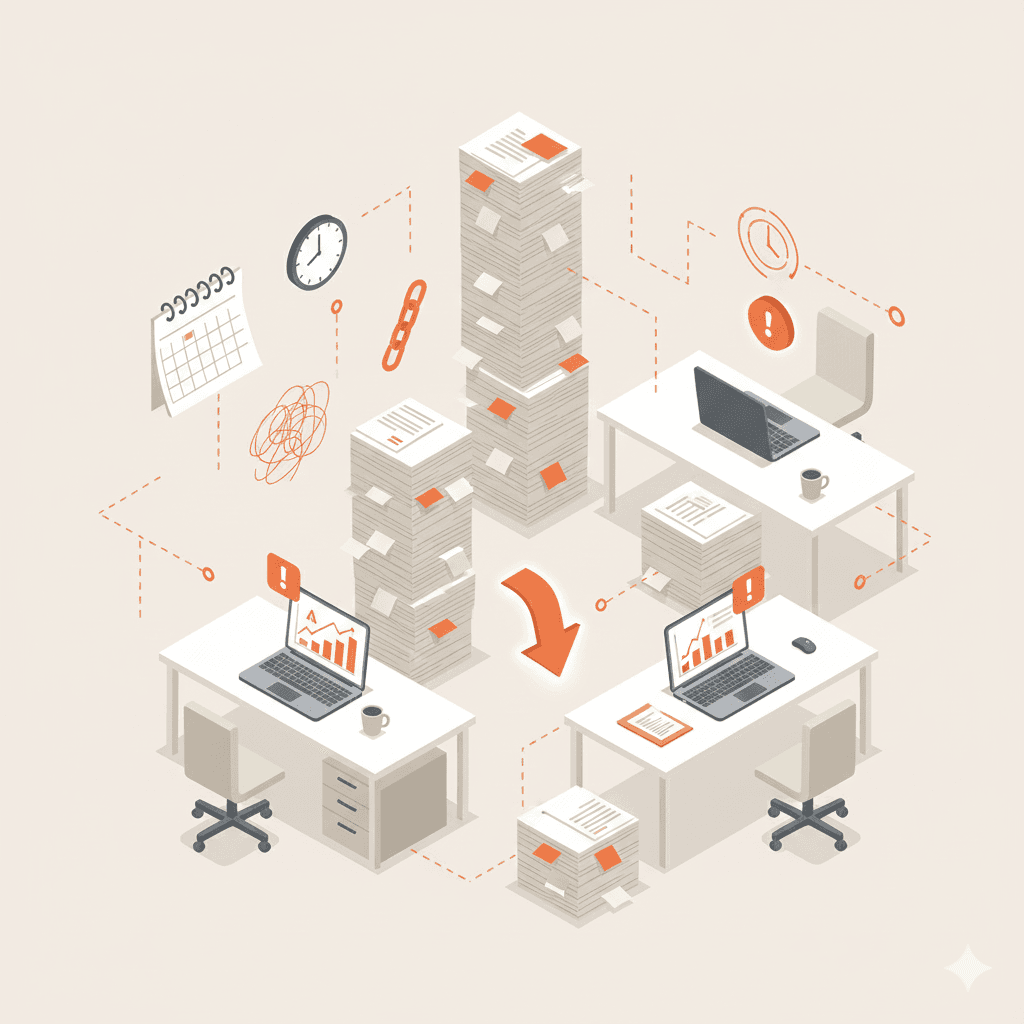 Visual representation of manual work inefficiency